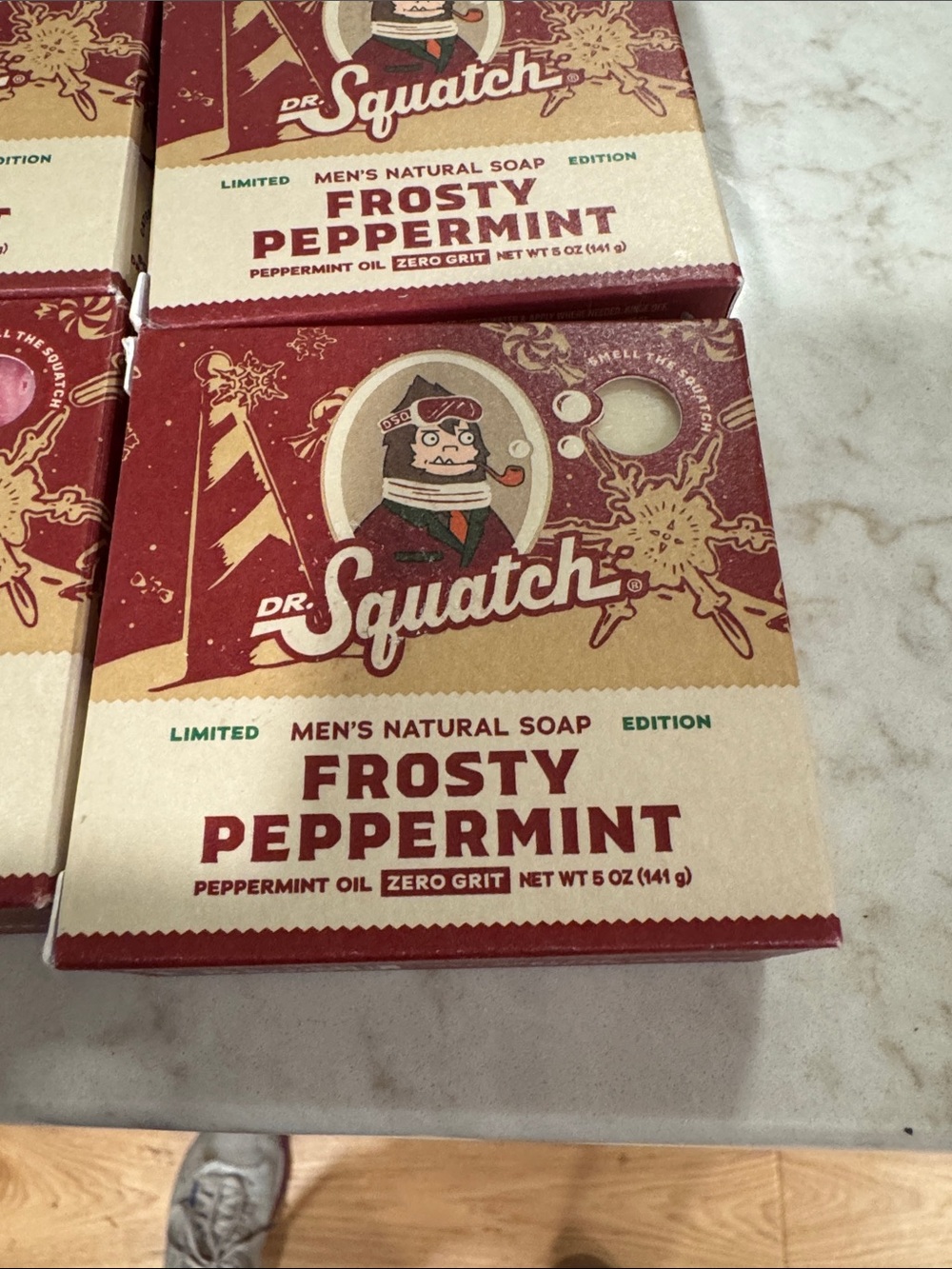 🔥 Dr. Squatch Frosty Peppermint Men's Natural Hand Soap - 4 bars 5 oz ea